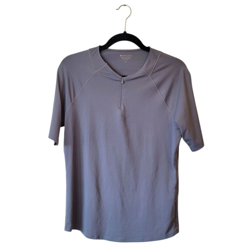 Athleta Women's Dusty Mauve Short Sleeve Zip Athletic T-Shirt Size M